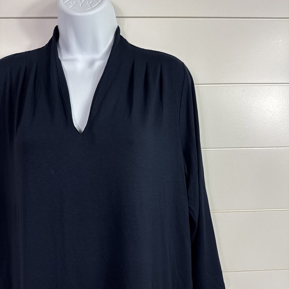 J. Jill Wearever Collection V-Neck Tunic Top Shirt Navy Blue sz M - Picture 3 of 7